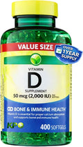 KP+ Vitamin D 50 mcg (2000 IU) | Bone &amp Immune Health | 400 Softgels | Pack of 1