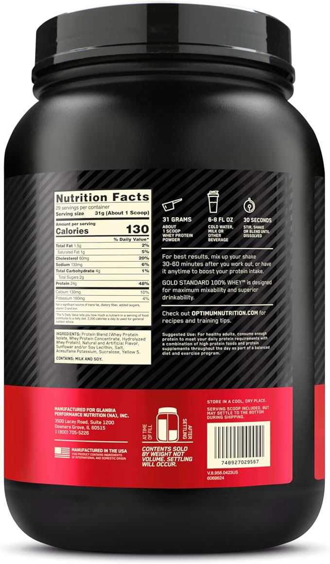 Optimum Nutrition Gold Standard® 100% Whey Banana Cream 2 lbs (907 g)