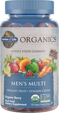 Garden of Life Organics Men's Gummy Vitamins - Berry - Certified Organic Non-GMO Vegan Kosher Complete Multi - Methyl B12 C &amp D3 - Gluten Soy &amp Dairy Free 120 Real Fruit Chew Gummies
