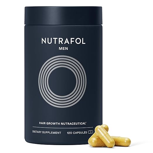 Nutrafol Men's Hair Growth Supplements Clinically Tested for Visibly Thicker Hair and Scalp Coverage Dermatologist Recommended - 1 Month Supply