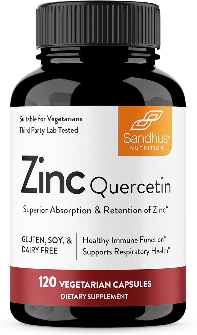 Sandhu's Zinc Quercetin &amp Resveratrol Capsules | Support Immune Health