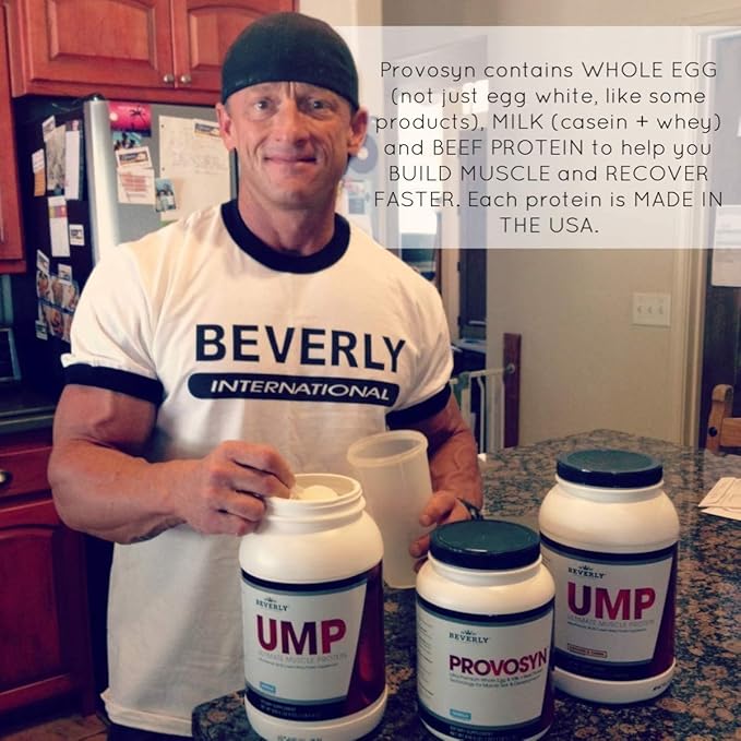 PROVOSYN. The Original Ultra-Premium Whole Egg Milk (Casein + Whey) and Beef Protein Powder. Fast Muscle Building + Recovery. Perfect for Hard Gainers. Vanilla Flavor 616 g The Mature Users Protein.