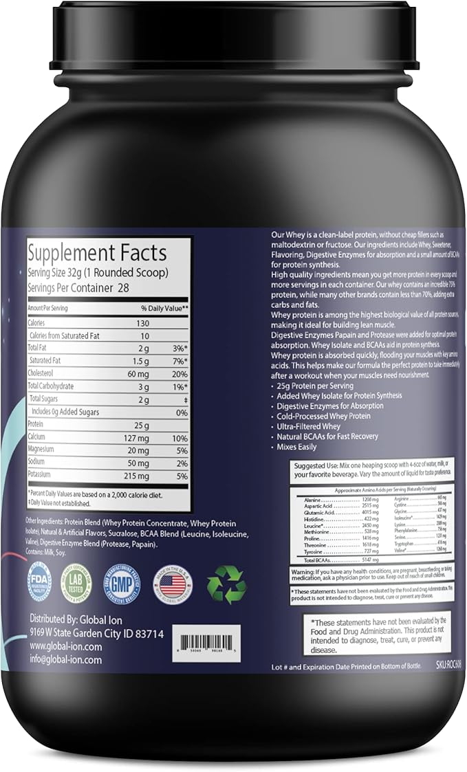 Global Ion 2lb Whey Protein Vanilla