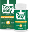 GoodBelly Probiotic Capsules for Digestive Health &amp Iron Absorption | Vegan Probiotic Supplement with 10 Billion Live Cultures | Probiotics for Women &amp Men | 30 Capsules