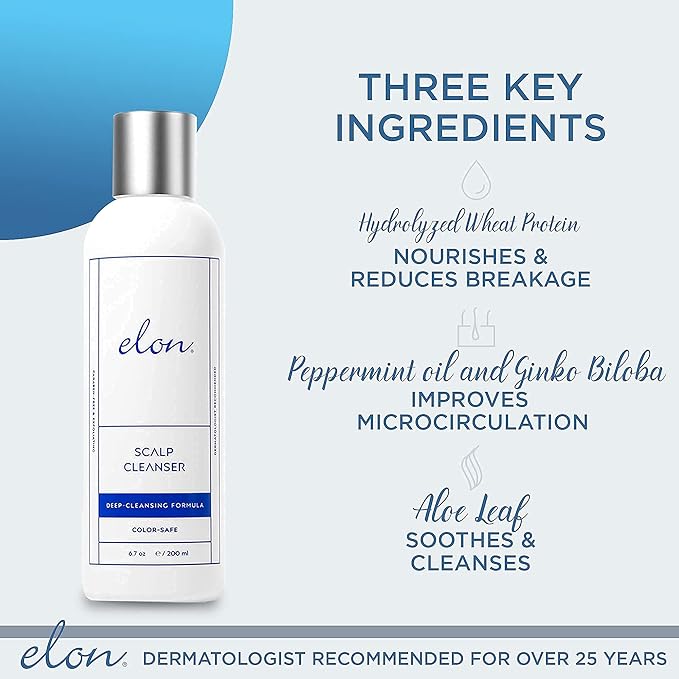 Elon Thinning Hair Scalp Cleanser &amp Matrix 5000 Complete Biotin Hair Vitamins Bundle - (60 Hair Growth Pills) - Biotin 5000mcg Vitamins for Hair Growth…