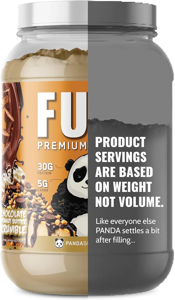 Panda Fuel Premium Protein WheyHydrolyzed CollagenCaseinProbiotics Enzymes Keto FriendlyTime Release 25 Servings (2.5 Pound Chocolate Peanut Butter Crumble) (with inclusions)