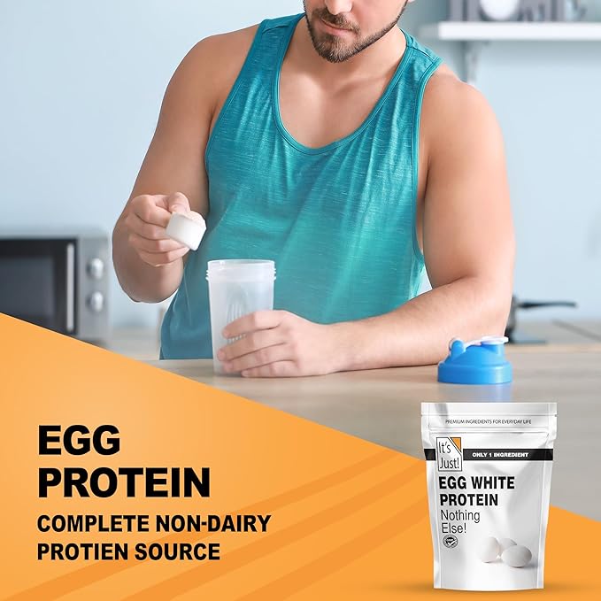 It's Just! - Egg White Protein Powder Dried Egg Whites Protein Meringue Ingredient Non-GMO USA Farms (Unflavored 20oz)