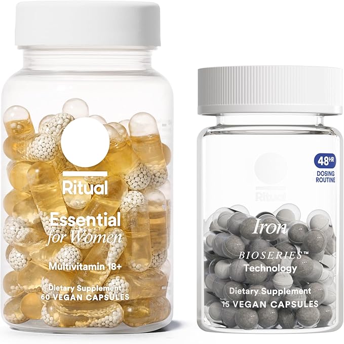 Ritual Blood Support Duo New 48-Hour Iron BioSeries™ and Essential Multivitamin for Women 18+ to Support Foundational Health* 30 Days Supply