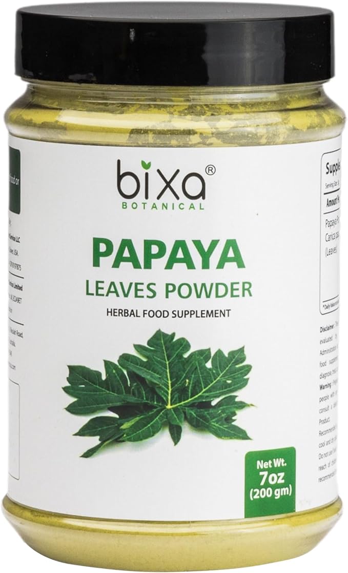 bixa BOTANICAL Papaya Leaf Powder (Carica Papaya) | Ayurvedic Herb Anti-oxidant Agent | Herbal Supplement (200g/7Oz)