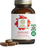 PURE SYNERGY Vita·Min·Herb for Men | Men’s Comprehensive Multivitamin Supplement | Made with Organic Whole Food Non-GMO Ingredients | Daily Energy &amp Immune Support (120 Tablets)
