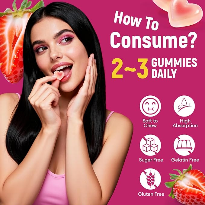 10G Fiber Gummies with Collagen Peptides Hyaluronic Acid Vitamin C ACV &amp 30 Billion CFU Probiotics – Sugar Free Collagen Gummies for Skin Hair &amp Nails – Digestive Support – 120 Cts