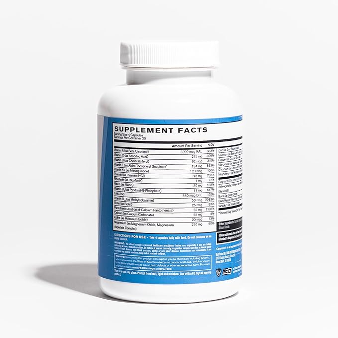 BARE PERFORMANCE NUTRITION BPN Strong Multi-Vitamin Foundational Health Improved Mood and Sleep Adaptogens Improved Cognitive Health (Pack of 2)