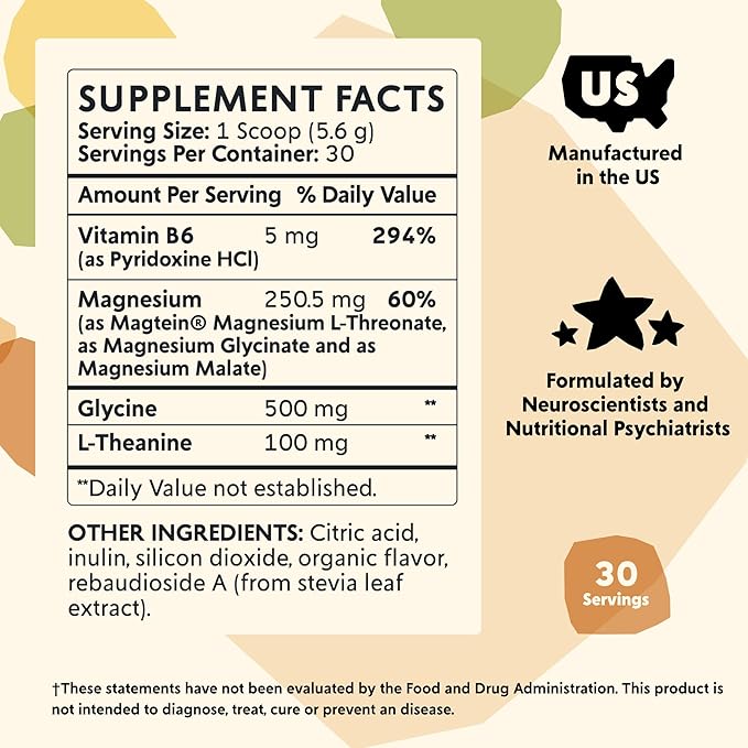 PYM Mood Magnesium Powder to Support Stress &amp Better Sleep 30 servings - Magnesium Glycinate Magnesium Malate &amp l-Threonate Yuzu Citrus | Non-GMO Vegan Gluten-Free | All Natural Made in