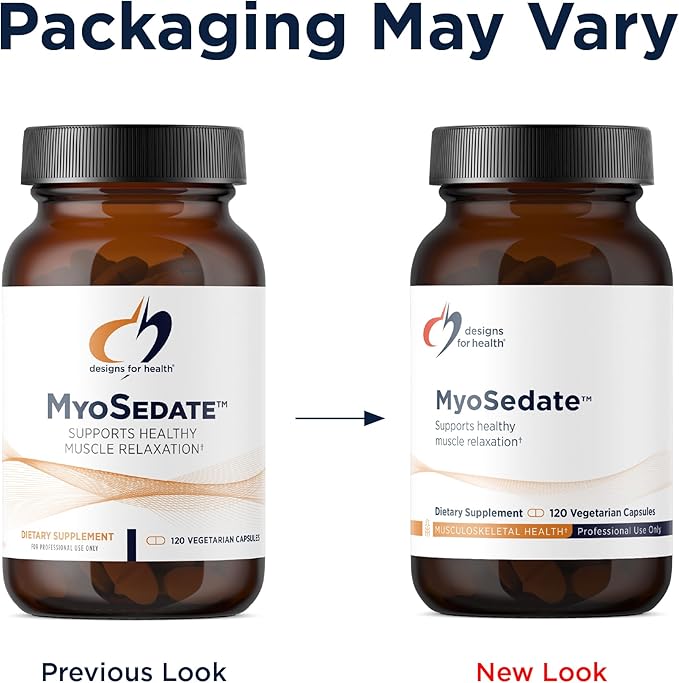 Designs for Health MyoSedate - Magnesium Valerian Root Passion Flower + Lemon Balm - Promotes Healthy Muscle Relaxation + Calm Support - Non-GMO Herb + Mineral Supplement (120 Capsules)