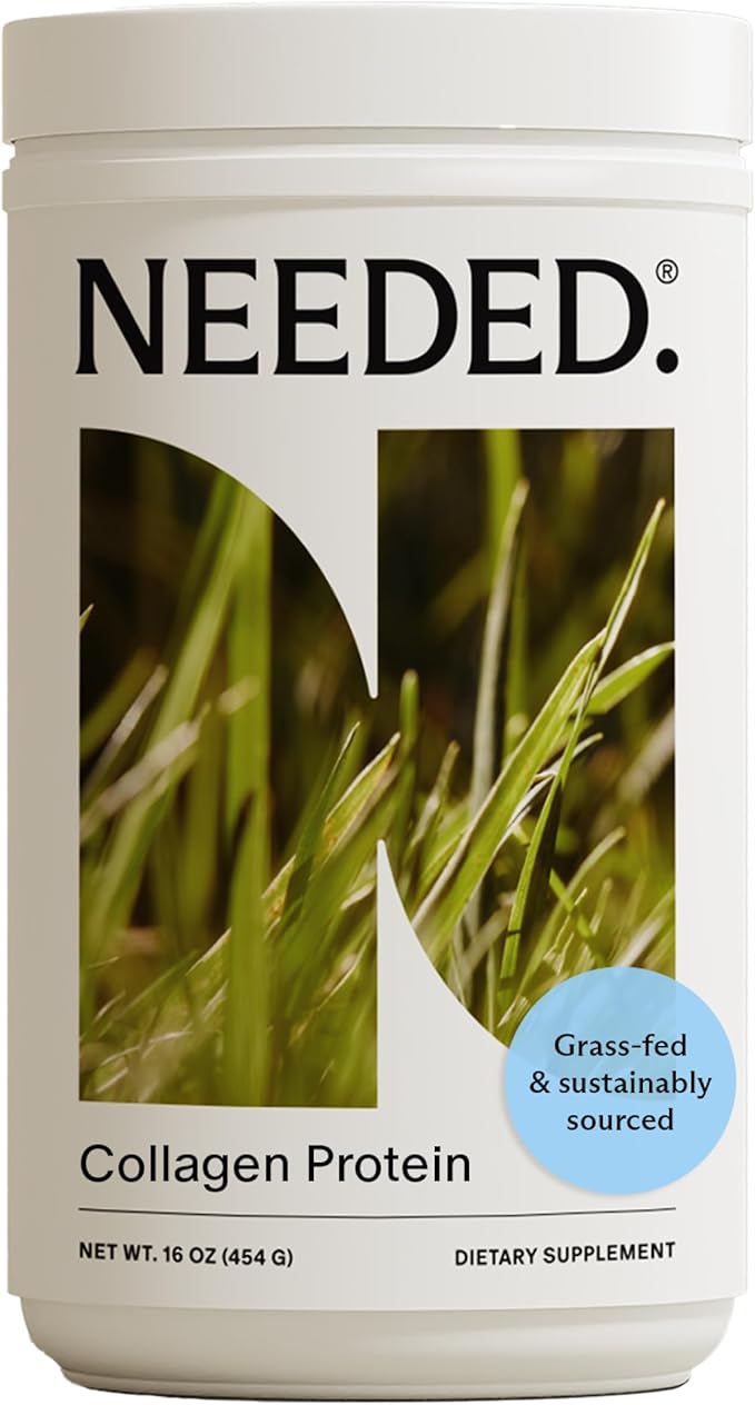 Needed. Hydrolyzed Collagen Protein Powder | Expert-Backed &amp Clean Sourced | Supports Skin Hair Joints | Grass-fed Pasture-Raised Hormone-Free | 1lb