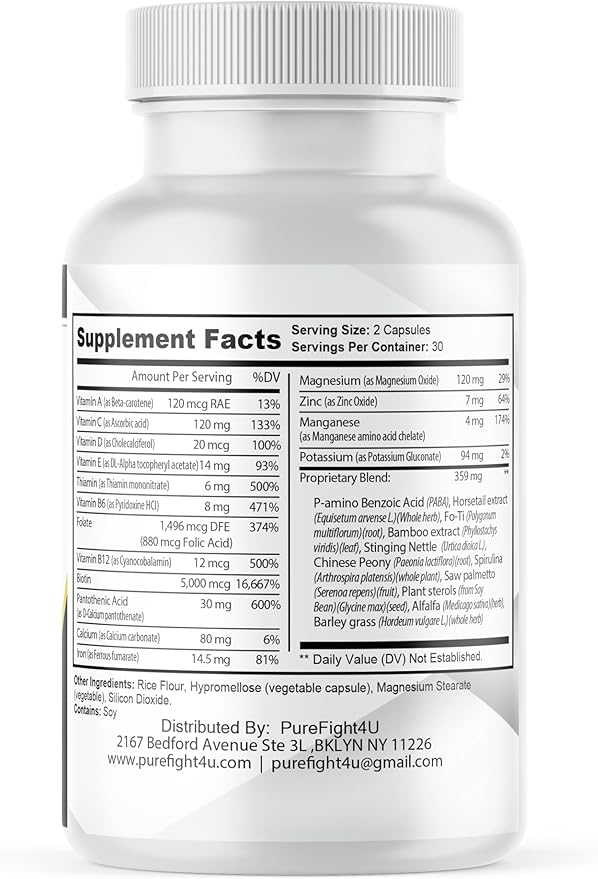 Folifort Supports Healthy Unique Hair Growth Scalp Nourishment Support | Folifort Dietary Supplement | 60 Capsules