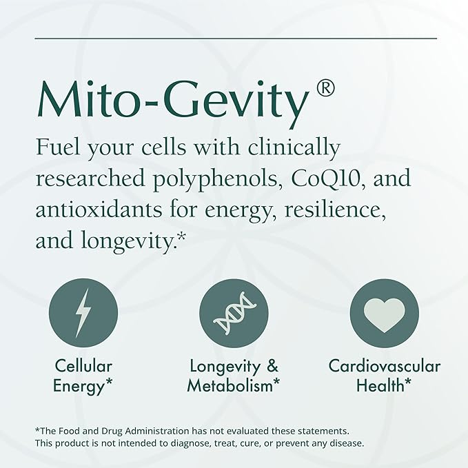 Natura Health Products Mito-Gevity (CV-Res-Q) Supplement – Mitochondrial Energy &amp Longevity Support* - Featuring Resveratrol Hawthorn Silibinol R-Alpha Lipoic Acid (R-ALA) (60 Capsules)
