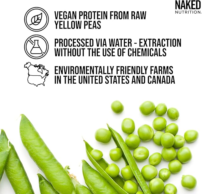 NAKED Vanilla Pea Protein Isolate 5LB Bulk + Pure Micronized Creatine Monohydrate 1000g (200 Servings) – Plant-Based Vegan Non-GMO Gluten Free Soy Free