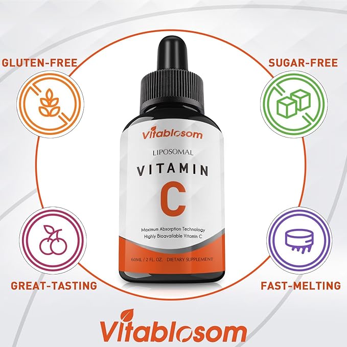 Liposomal Vitamin C 2000mg Liquid for Adults High Absorption VIT C Maximize Vitamin C Good for Immune System &amp Antioxidant 60ML (6 Bottles)