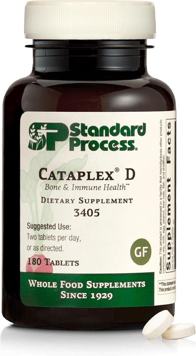 Standard Process Cataplex D - Supports Immune System Bone Strength &amp Bone Health - Aids Calcium Absorption - Contains Vitamin D and Antioxidant A - Gluten-Free Non-Dairy &amp Non-Soy - 180 Tabl