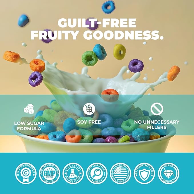 Underground Bio Labs Panda Fuel Premium Protein WheyHydrolyzed CollagenCaseinProbiotics Enzymes Keto FriendlyTime Release 25 Servings (2.5 Pound Fruity Cereal)