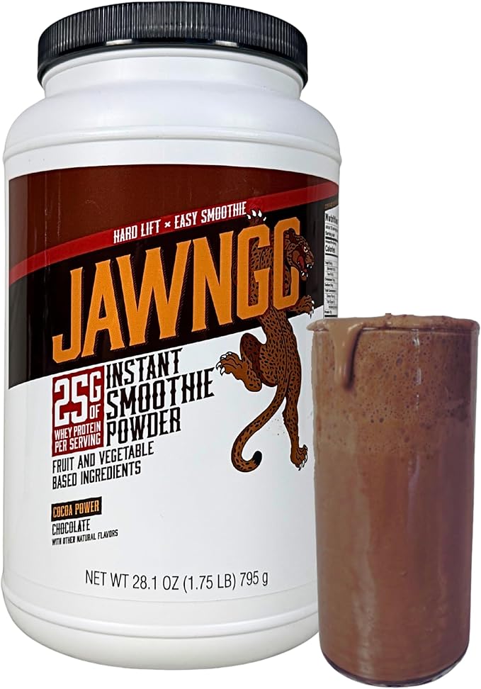 Chocolate Protein Smoothie Powder - 25G Whey Protein + Real Fruits &amp Vegetables - Blueberry Banana Spinach Kale Turmeric Coconut Milk - Smooth Texture Great Taste - 15 Servings