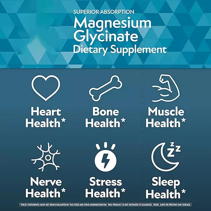 Members Mark Magnesium Glycinate (180 Count.) with L-Theanine 200 mg – Supports Heart Bone Nerve Muscle Stress &amp Sleep Health