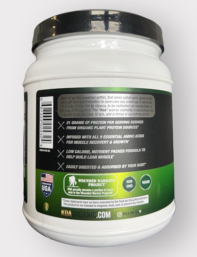 Vegan Protein Powder Gourmet Strawberries &amp Cream Flavor- 21g of The Best Tasting Plant-Based Protein with only 120 Calories - USDA Organic Non-GMO Gluten Free Sugar Free - 640g