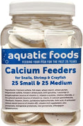 Aquatic Foods Inc. Calcium Feeder Disks for Shrimp Snails Crabs Crayfish Hermit Crabs and All Tropical Fish 50 Count Jar of Small &amp Medium Feeder Disks