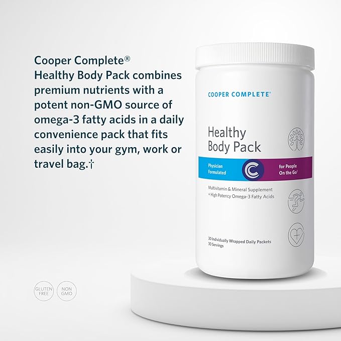 Cooper Complete - Healthy Body Pack - Daily Vitamin Pack with Multivitamin &amp Omega-3 Fish Oil - 30 Packets per Bottle. Pack of 2