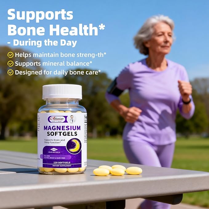 2 Pack High Absorption Magnesium Glycinate 400mg Softgels Supplement Magnesium with Calcium - Highly Bioavailable - with Vitamin D3 &amp K2 for Sleep Mood Brain Support