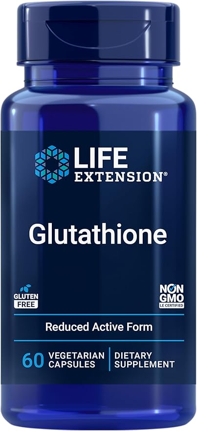 Life Extension Glutathione 500 mg – Glutathione Capsules Antioxidant Supplement Oxidative Stress Active Reduced Form – Gluten-Free Non-GMO Vegetarian – 60 Capsules