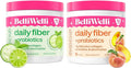 Daily Fiber Supplement Bundle with Collagen Probiotics Electrolytes &amp Hydration Support - Cucumber Lime Mint &amp Peach Mango Flavors - Promotes Digestive Skin Health Gut Balance - 32 Serving