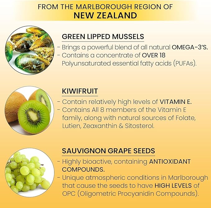 Omega 3 New Zealand Green Lipped Mussel Oil Soft gels for Joint Support and Mobility Heart &amp Immune Support No Fishy Aftertaste 4-Pack 240Soft gels 2-Soft gels Per Day 120 Day Supply