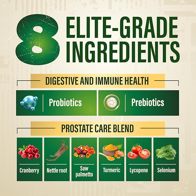 Probiotics for Men with Prebiotics - Men Probiotic Supplement for Digestive Health Gut Health Immune Health Bloating and Prostate Care - Strains Shelf Stable Gluten &amp Soy Free 60 capsules.