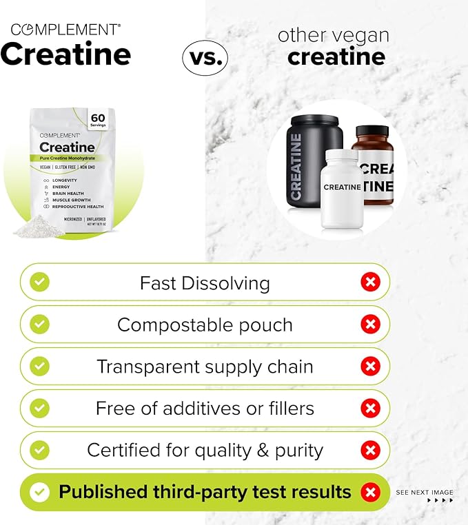 Complement Protein &amp Creatine Bundle | Organic Vanilla Protein + Micronized Creatine for Recovery &amp Energy