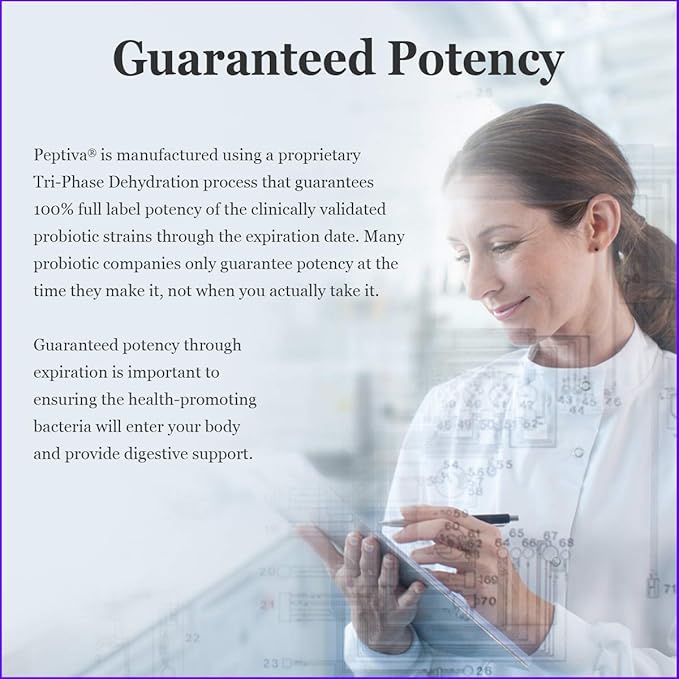 Peptiva 26 Billion CFU Probiotic and Sleep Support - Clinically Validated Multi-Strain Probiotic - Lactobacillus and Bifidobacterium Melatonin - 30 Count