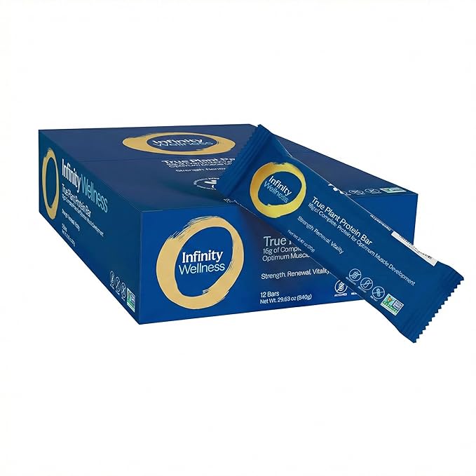 Billy's Infinity Plant Based Protein Bars Healthy Snacks with 18g of Plant Protein Organic Gluten Free Dairy Free Soy Free Sweetened with Dates and Honey (12 Bars)