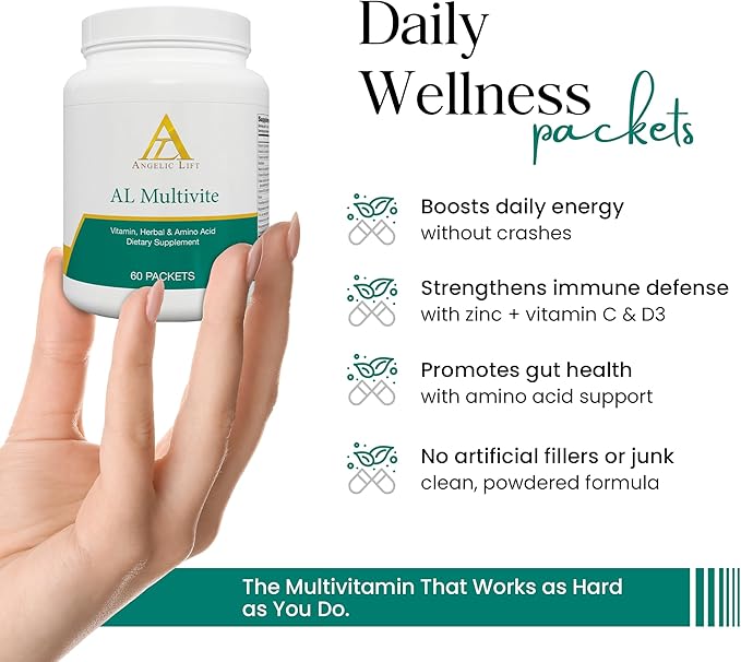AL Multivite – Daily Multivitamin with Herbal &amp Amino Acid Complex – Energy Immunity &amp Metabolism Support – 30 Packets – Clean Balanced Supplement for Men &amp Women