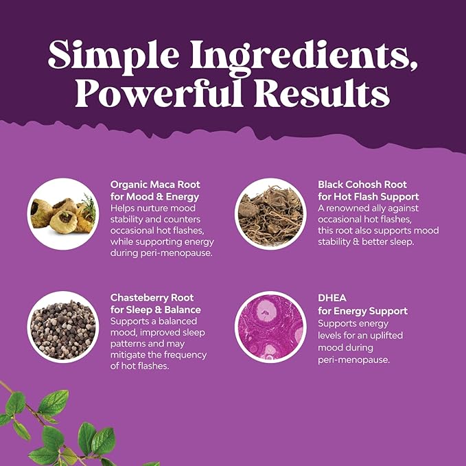 Bundle of Perimenopause Supplement with Maca Root Vitex Berry Black Cohosh for Hot Flashes Night Sweats Hormone Balance &amp Mood and Delicious Daily Women's Multivitamin Gummies for Energy and Immun
