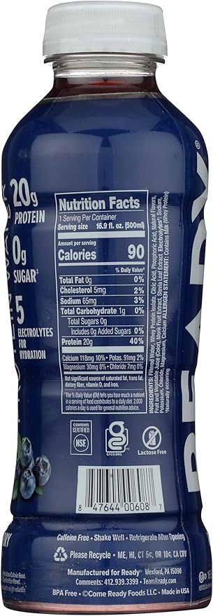 Protein Water Blueberry Blue 16.9 Fluid Ounce