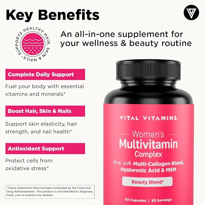 Vital Vitamins Biotin Complex Capsules + Women's Multivitamin Complex