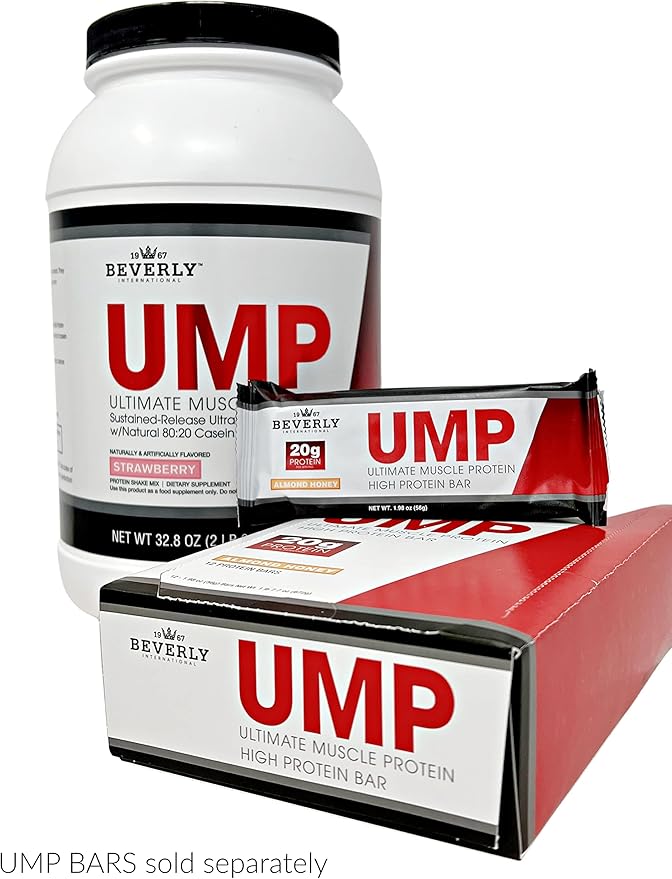 Beverly International UMP Protein Powder Strawberry. Unique Whey-Casein Ratio Builds Lean Muscle. Easy to Digest. No Bloat. (32.8 oz) 2lb .8 oz