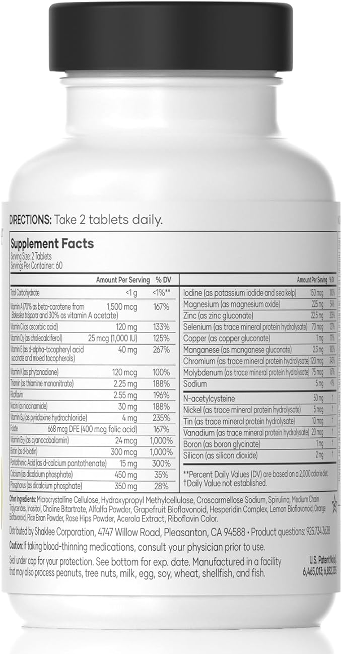 Shaklee Vita-Lea Gold® with Vitamin K for Adults Over 50 - High-Potency Formula for Heart Immune Bone and Joint Health - Supports Physical Energy &amp Healthy Aging - Essential Vitamins - 120 Tabl