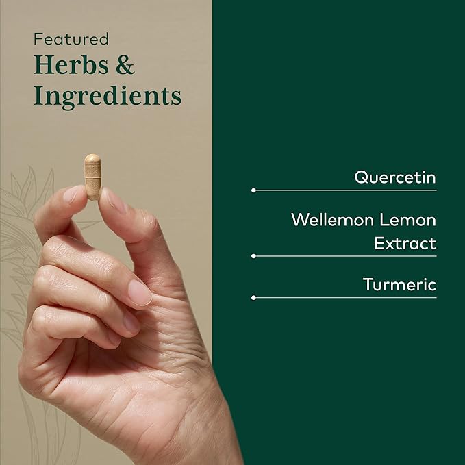 GAIA HERBS PRO Quercetin Synergy 500 - Immune System Support Supplement* - Cell Health Supplement* with Quercetin Bromelain &amp Turmeric - 100 Capsules (100 Servings)