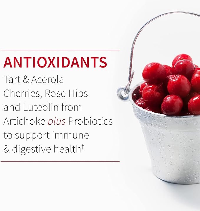 Garden of Life Quercetin Probiotic &amp Uric Acid Support with Tart Cherry Vitamin C from Organic Acerola and Rose HIPS Plus Luteolin – Dr Formulated – Gluten Free and Non GMO – 60 Tablets