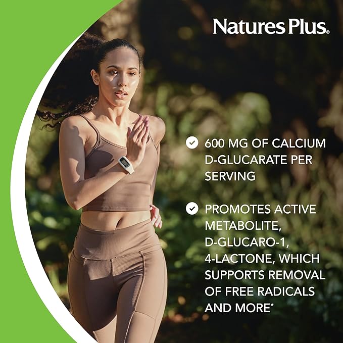 NaturesPlus PRO Calcium D-Glucarate (CDG) 600 mg - 90 Capsules - Non-GMO Vegan Gluten Free Soy Free - 90 Servings
