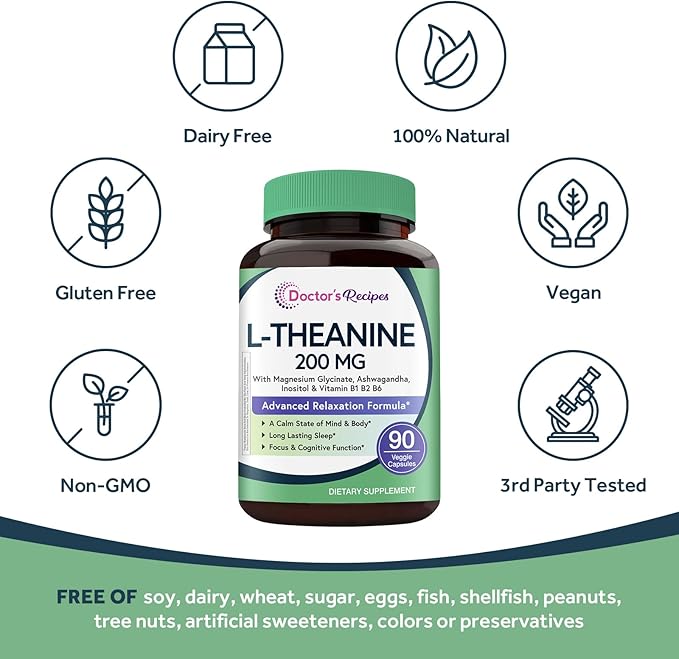 Doctor's Recipes Women’s Probiotic &amp L-Theanine 200 mg