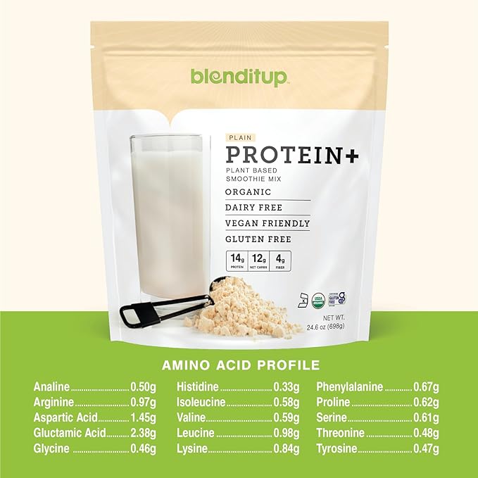 Blenditup Protein + Smoothie Mix Organic (24oz.) 100% Vegan Gluten Free