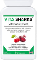 VitaBoost+ Beet Complete: 60 Vegan Capsules | Immune Support Blend with Montmorency Cherry Beetroot Turmeric Curcumin Black Pepper Vitamin B6 &amp More